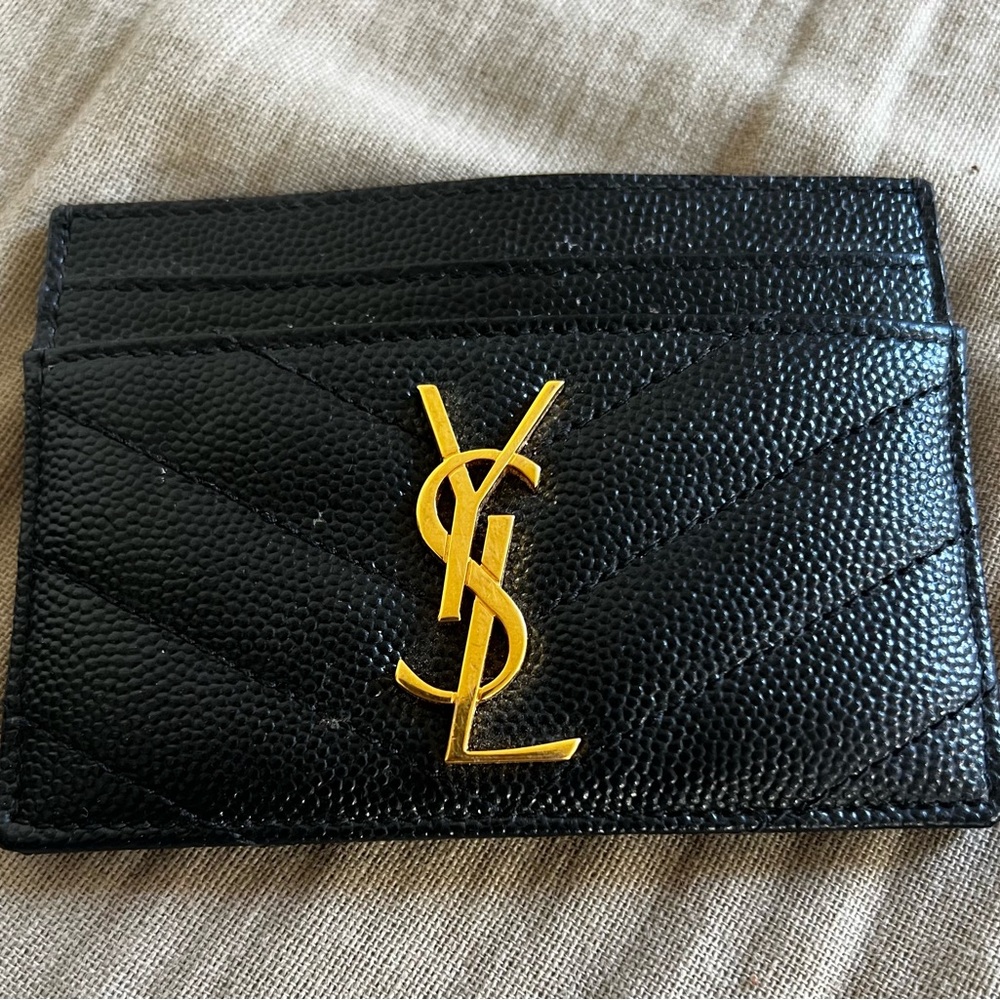 Saint Laurent YSL Quilted Leather Cassandre Matelasse Card Case Holder Wallet - Picture 7 of 15